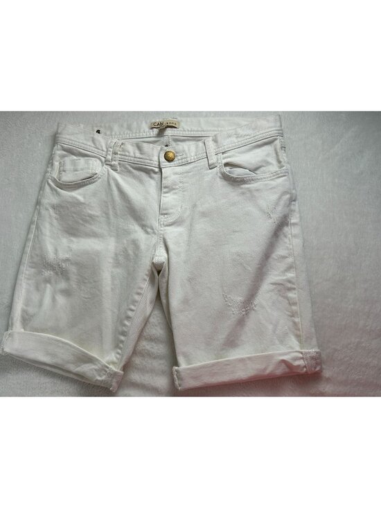 CAbi Pants - CAbi White Rolled-Hem Bermuda Shorts